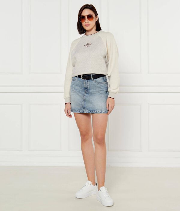 Свитшот женский Tommy Hilfiger хлопковый с вышивкой, серый — фото 2