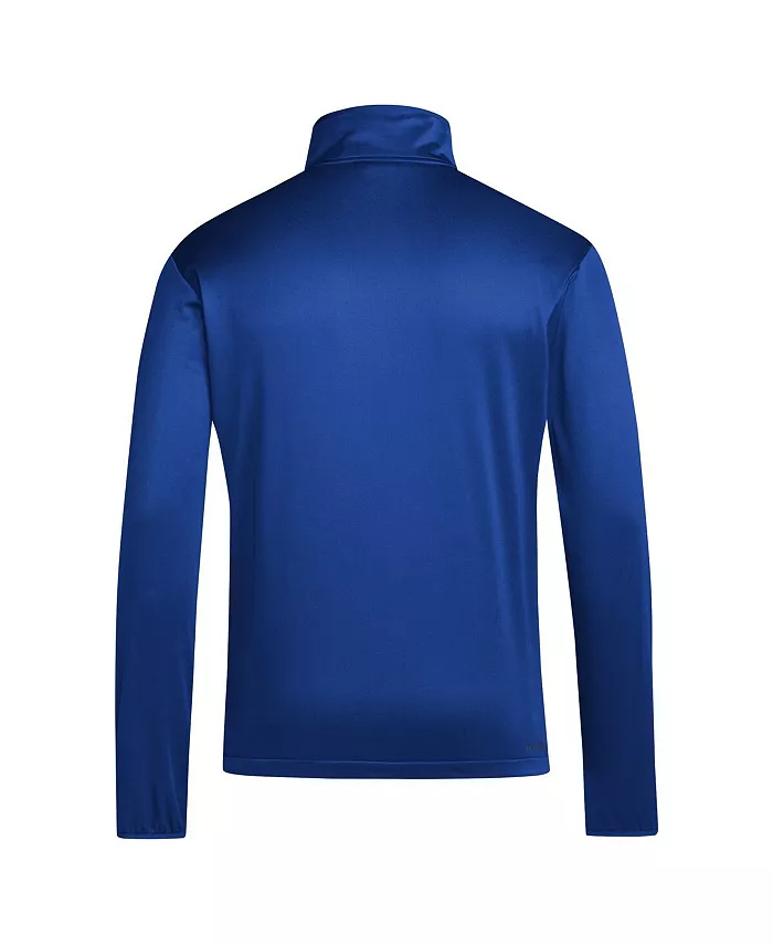 Толстовка Men's Royal Kansas Jayhawks 2024 Coaches Sideline Quarter-Zip Top adidas — фото 2