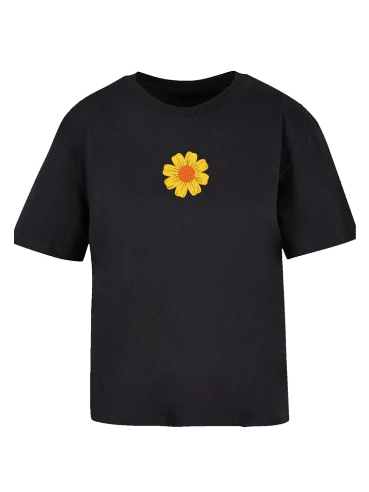 

Футболка emoji couture Ladies Everyday Tee Golden diamonds flower orange center, черный