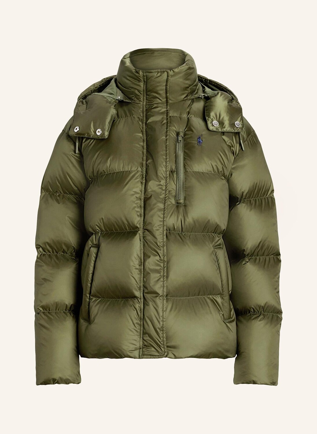 

Пуховик со съемным капюшоном Polo Ralph Lauren, зеленый