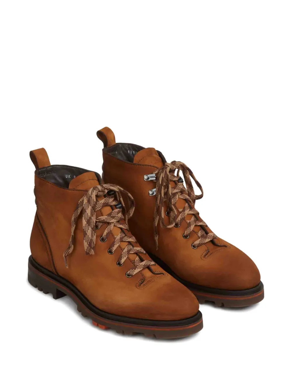 Ботинки на шнуровке с круглым носком Santoni, коричневый — фото 2