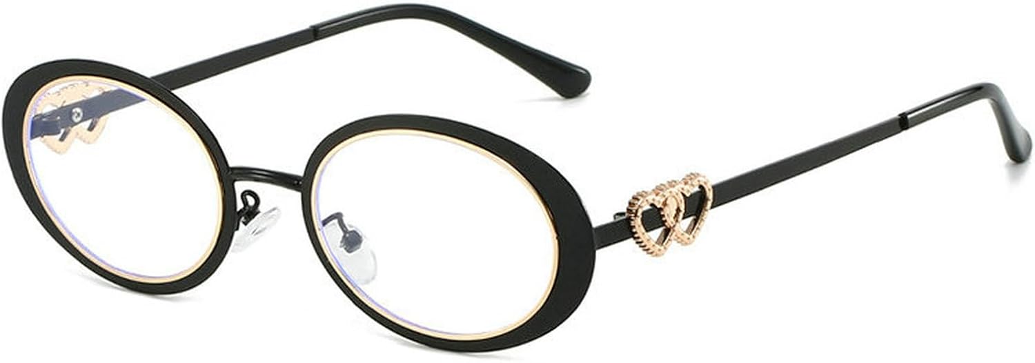 

COTIA Модные винтажные овальные солнцезащитные очки для женщин и мужчин, металлические, маленькие, овальные, в классическом стиле 90-х, милые декоративные очки, Black Clear