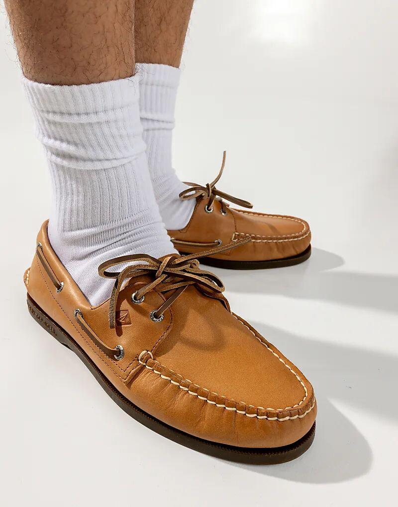 

Туфли-лодочки Sperry Authentic с двумя парами люверсов коричневого цвета