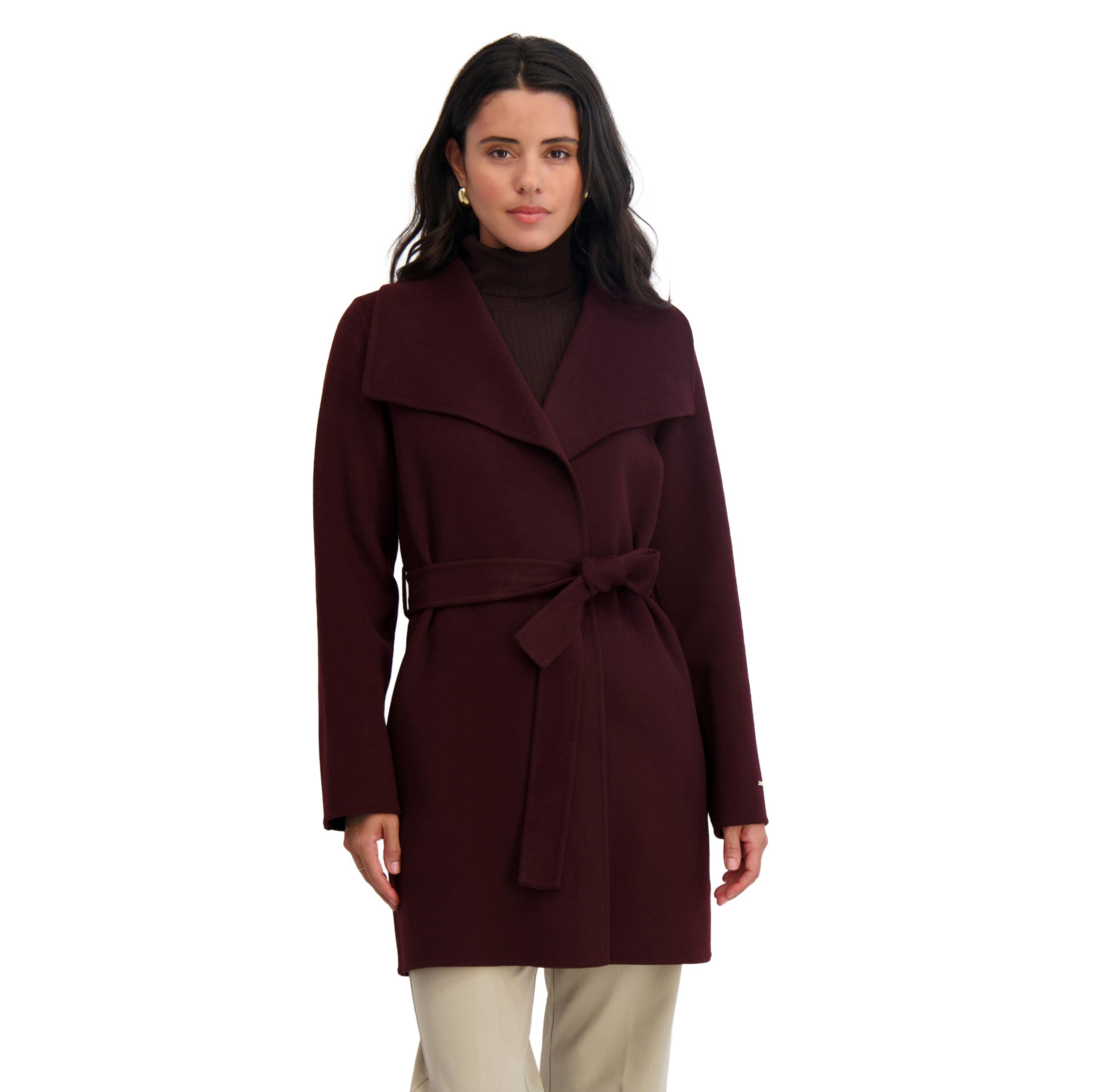 

Женское двухстороннее пальто из смесовой шерсти TAHARI с поясом Tahari, Cherry
