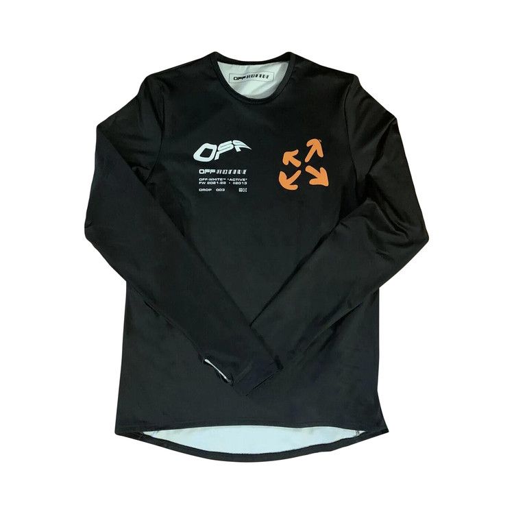

Футболка Off-White Active Long-Sleeve Thumb Loop T-Shirt, Black/Orange