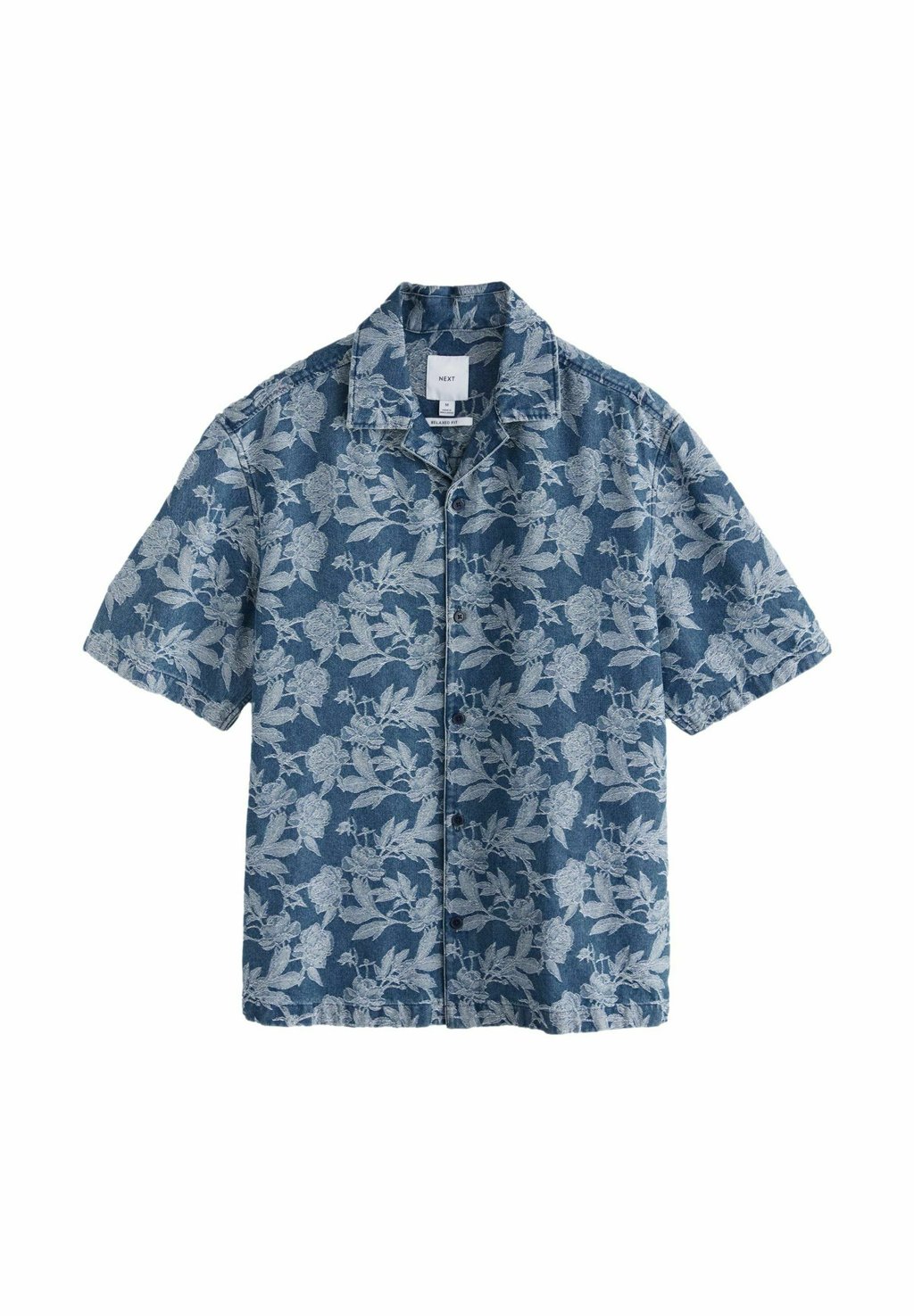 

Рубашка REGULAR FIT - JACQUARD PRINTED SHORT SLEEVE Next, синий