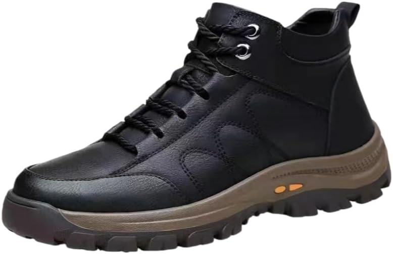 

Зимние мужские высокие кеды большого размера с толстой кожаной стеганой отделкой для повседневного и спортивного использования. Внутренняя подкладка комфортная и мягкая, сохраняет ноги в тепле Clolinde, черный