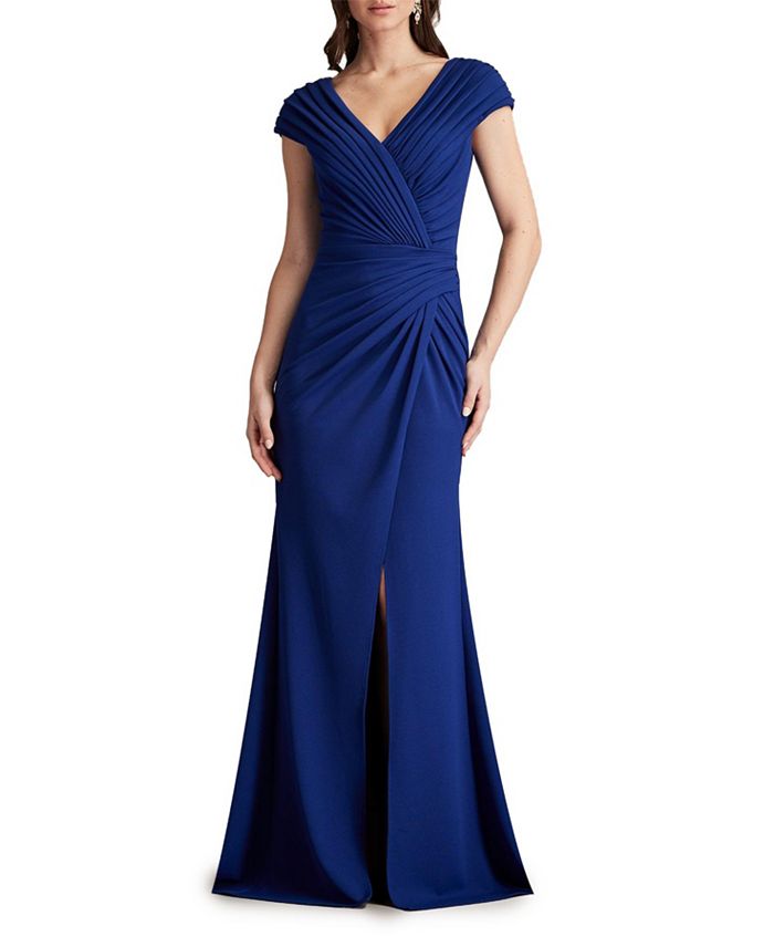 

Каргилл Плиссированное драпированное платье Tadashi Shoji, синий