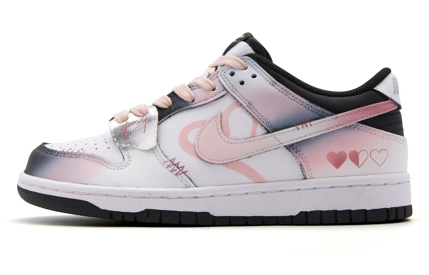 

Кроссовки Nike Dunk Skateboarding Shoes Women's Low-top White/pink/black, черный