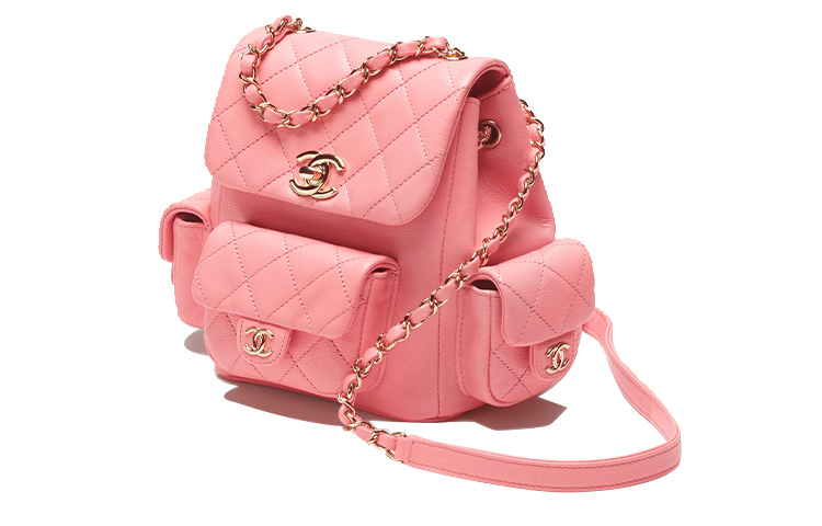 CHANEL Текстурированный блестящий рюкзак из телячьей кожи — фото 2