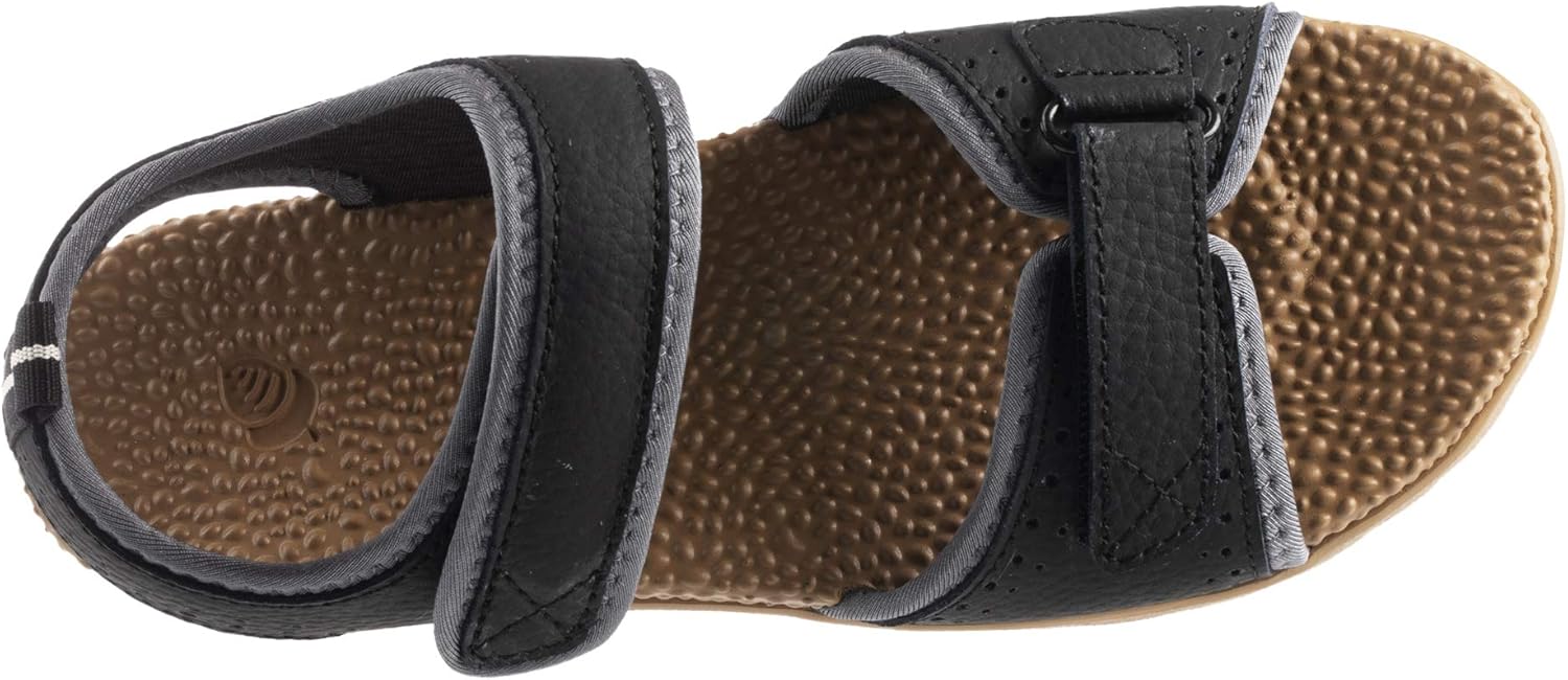 Мужские сандалии Acorn Everywear Grafton, легкие с амортизирующей стелькой и мягкими регулируемыми кожаными ремешками, черный — фото 3