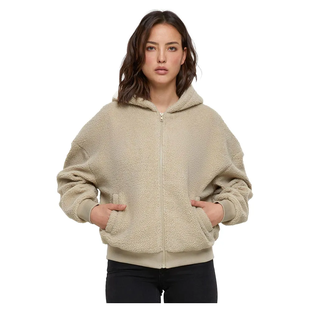 

Толстовка Urban Classics Oversized Sherpa full zip, бежевый