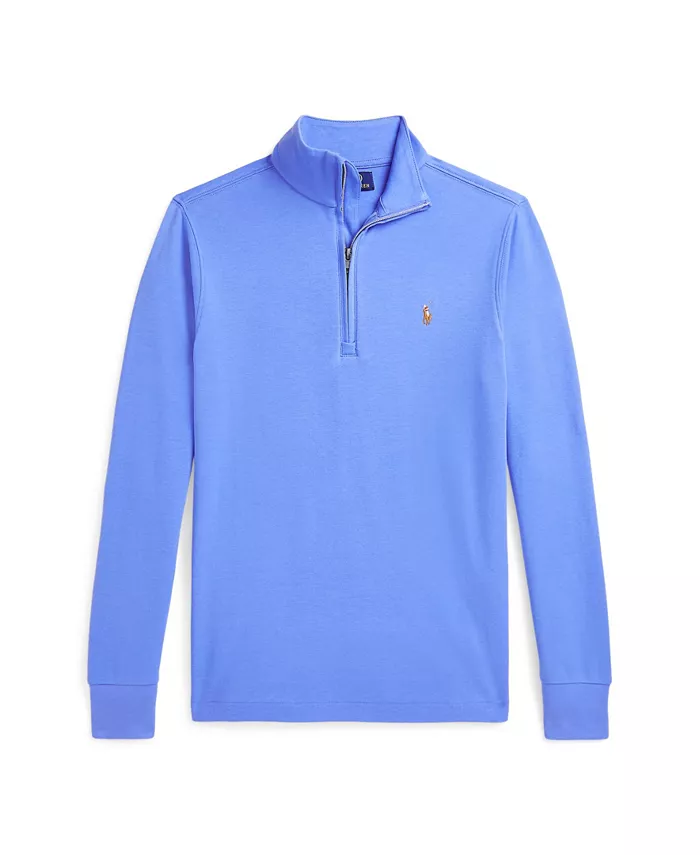 

Интерлоковая толстовка на четверть молнии Polo Ralph Lauren, синий