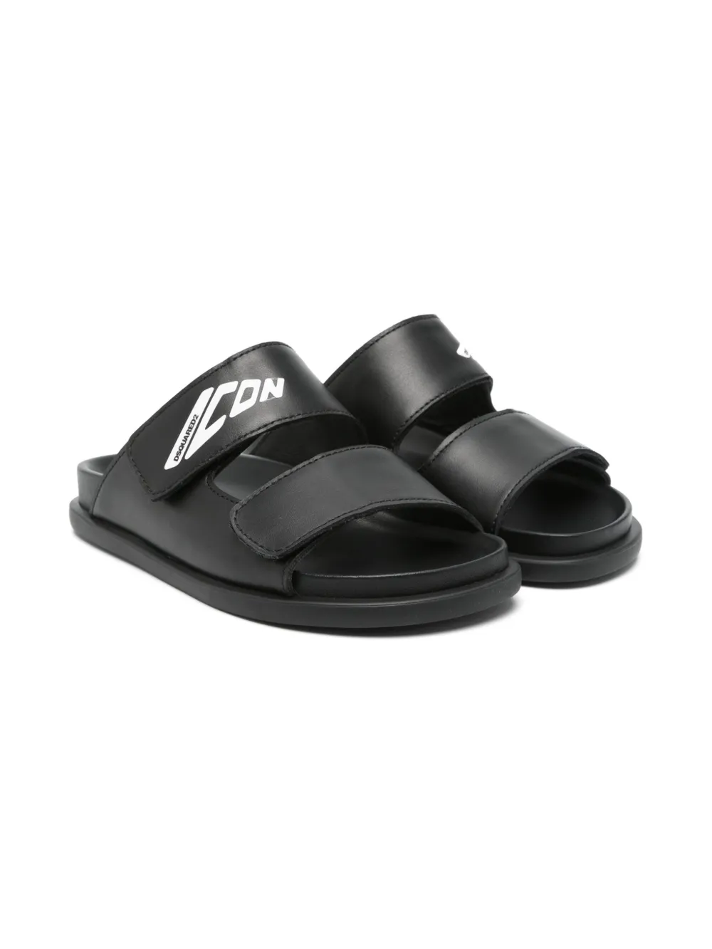 

Шлепанцы с принтом Icon DSQUARED2 KIDS, черный