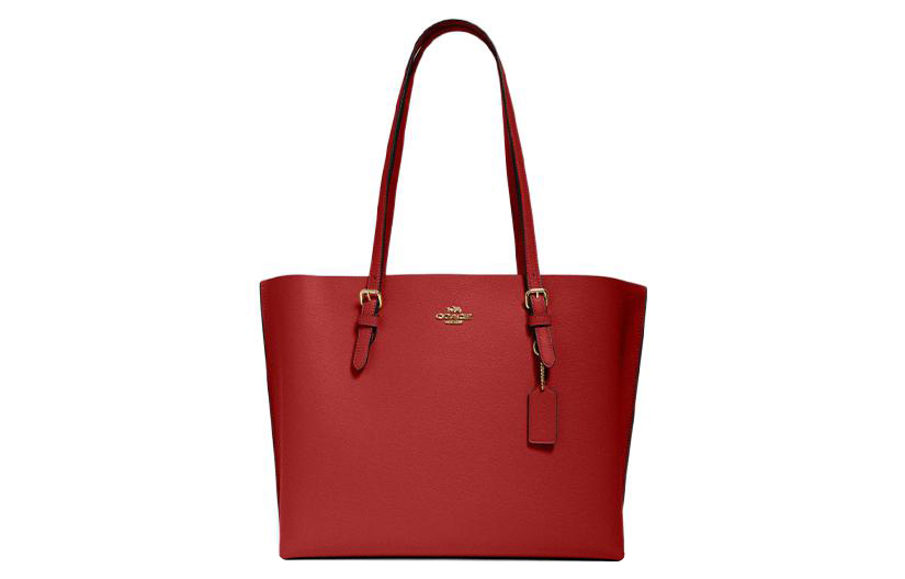 

COACH Сумка-шоппер из коровьей кожи Mollie, сумка-тоут, сумка через плечо, женская, красного цвета, большого размера