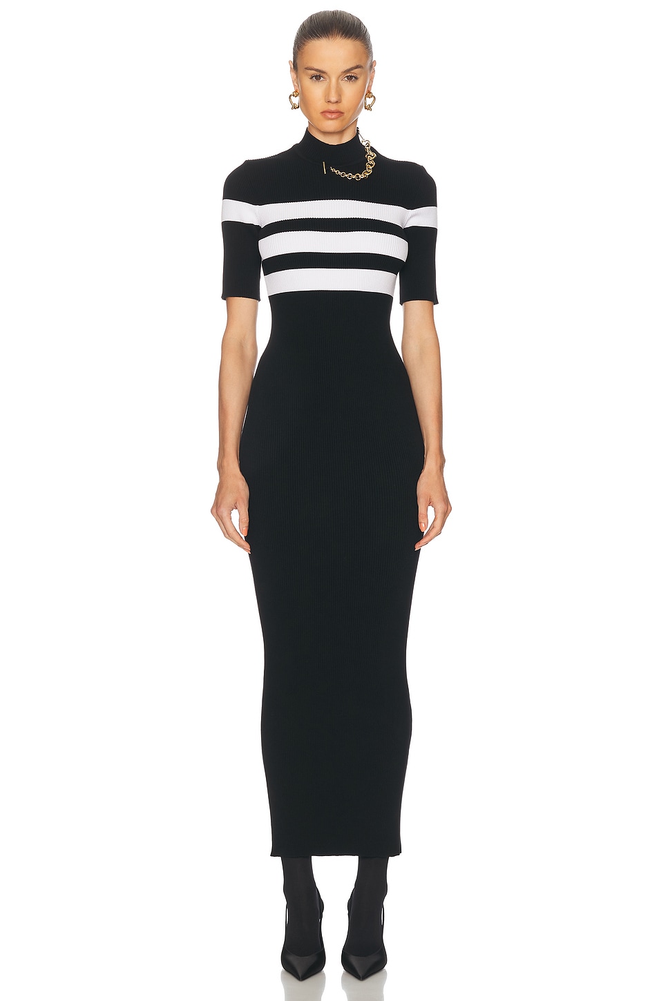 

Полосатое длинное платье Jean Paul Gaultier, Black & White