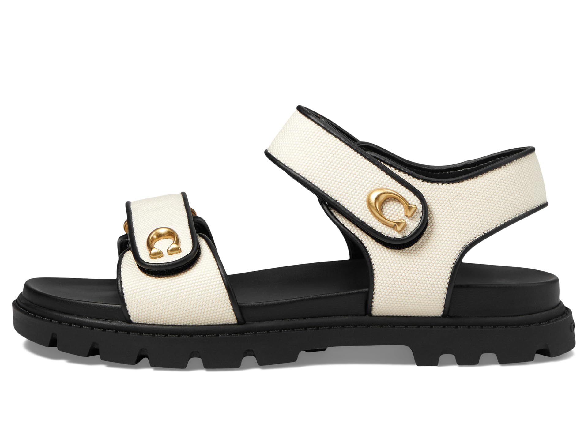 Сандалии COACH Brynn Canvas Sandal, цвет Chalk/Black — фото 4
