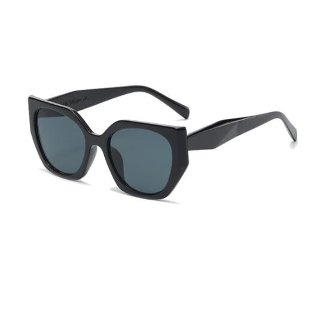 

Солнцезащитные очки с многоугольными углами, крупной оправой и широкими дужками, для активного отдыха, для мужчин и женщин (черная оправа, серые вкрапления) Pub, Black Frame Grey Flakes