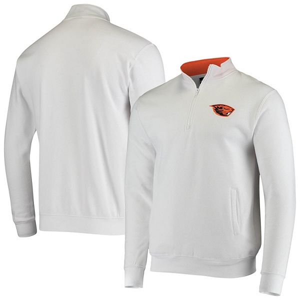

Мужская белая куртка quarter-zip с логотипом oregon state beavers tortugas Colosseum