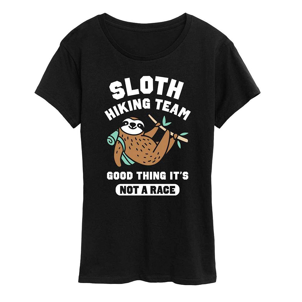 

Женская футболка с рисунком Sloth Hiking Team Licensed Character, черный