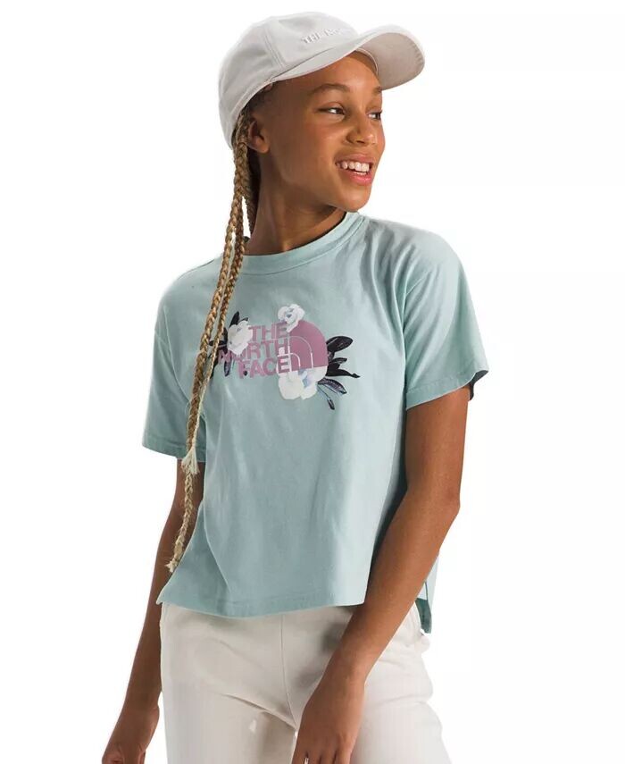 

Футболка с графическим логотипом и логотипом Big Girls Winter Flowers The North Face, зеленый