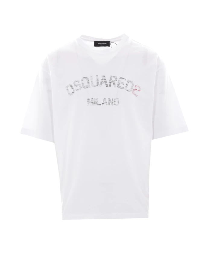 

Футболка из джерси и хлопка с логотипом Dsquared2, белый