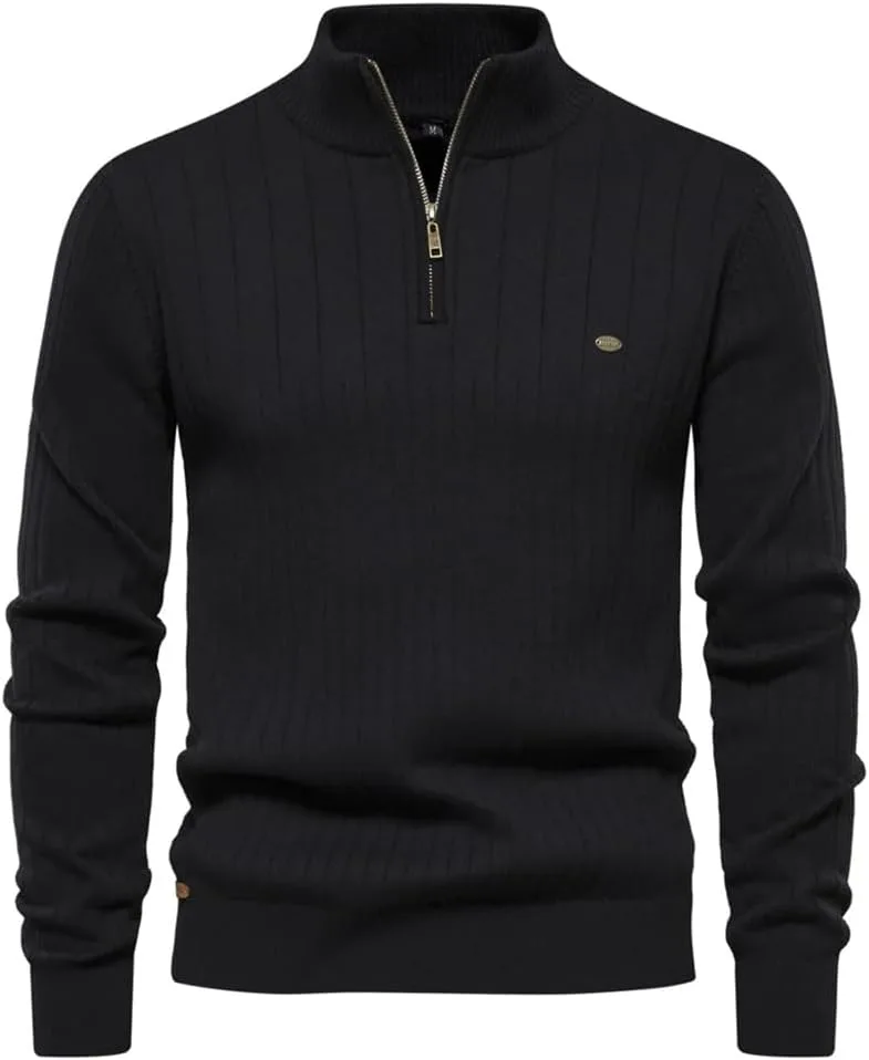 

Мужской свитер Dninmim с длинным рукавом и воротником-стойкой, осенне-зимний, на молнии