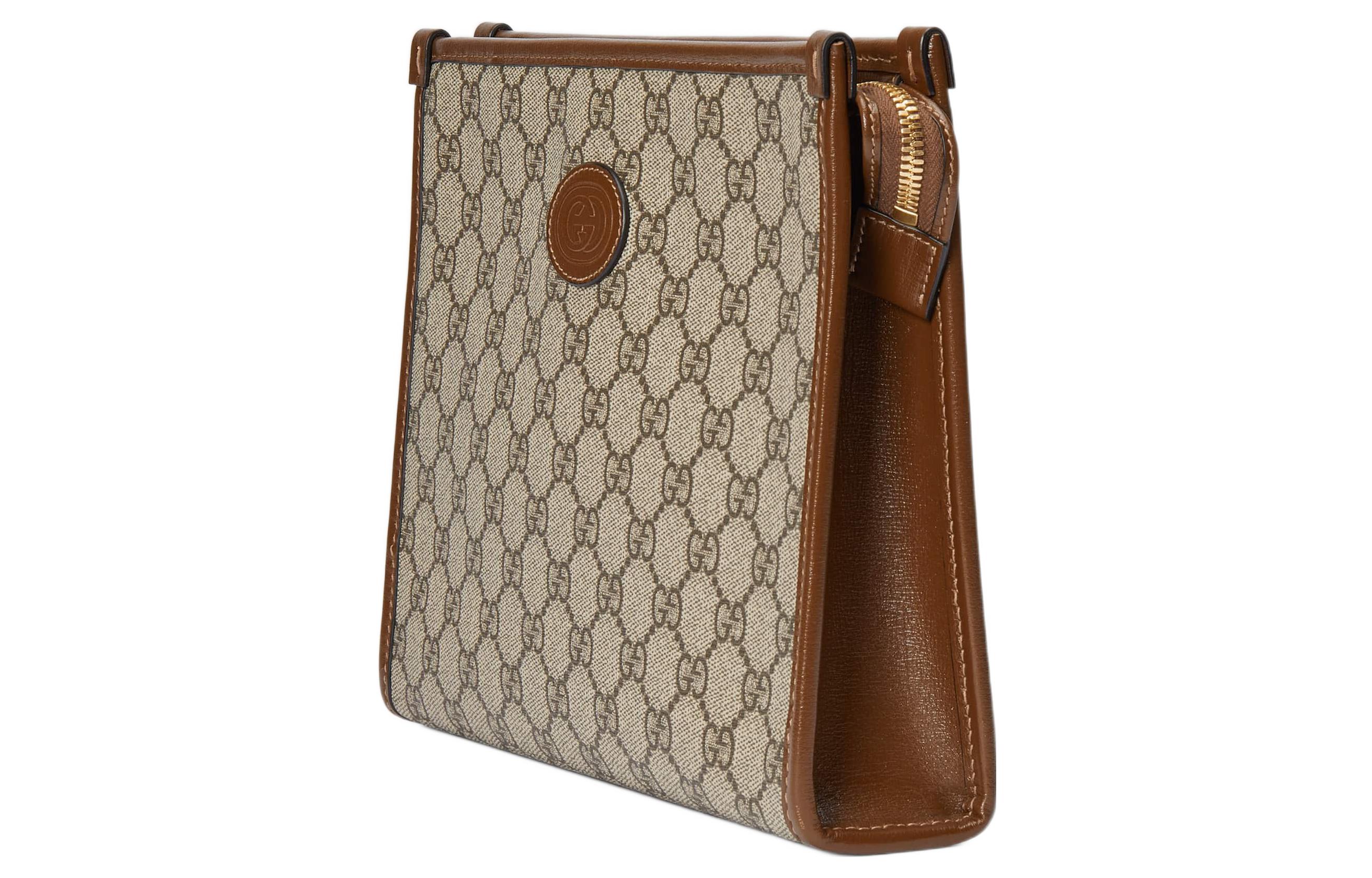 Косметичка из холста с кожаной окантовкой мужская Ebony GUCCI — фото 2