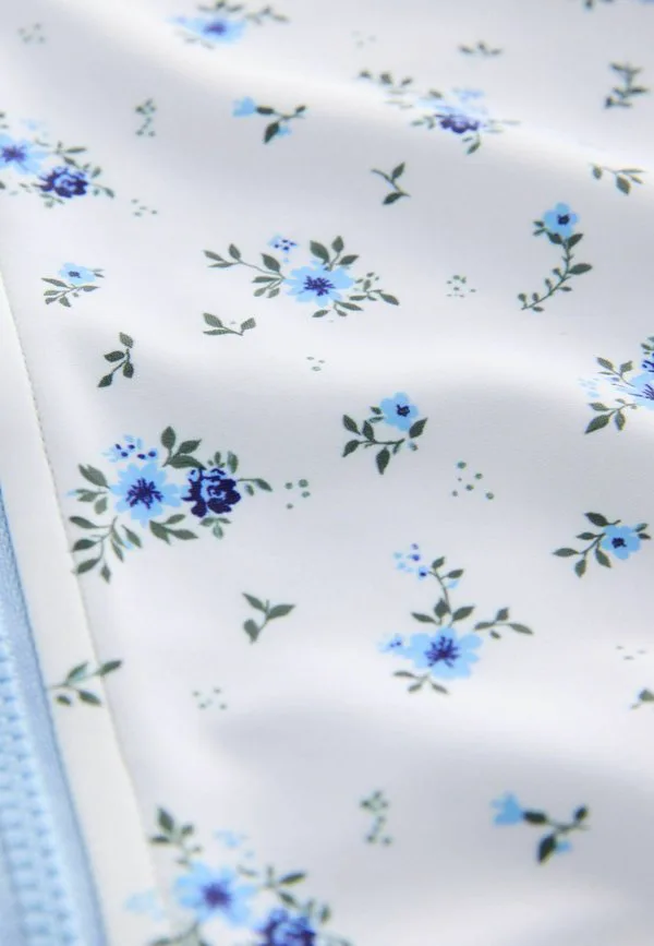 Купальник стандартного кроя с длинными рукавами Next, Blue White Floral Polka Dot — фото 2