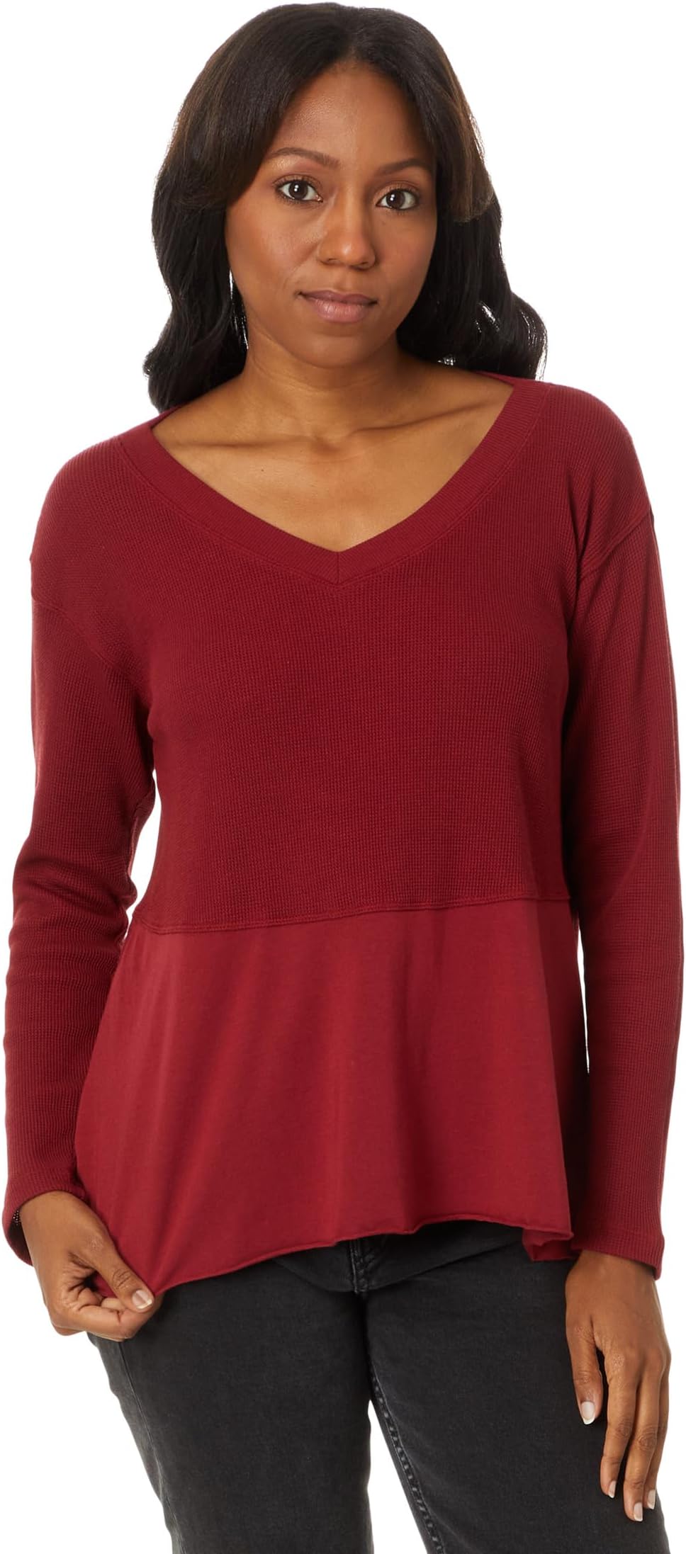 

Топ Mod-o-doc Long Sleeve Shark Bite Top, цвет Maple Sugar