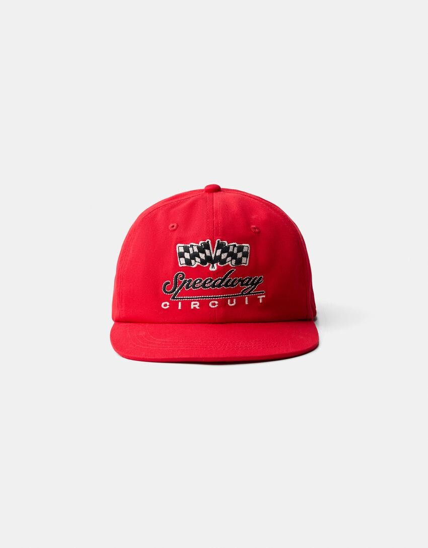 

Вышитая шапка Bershka, красный