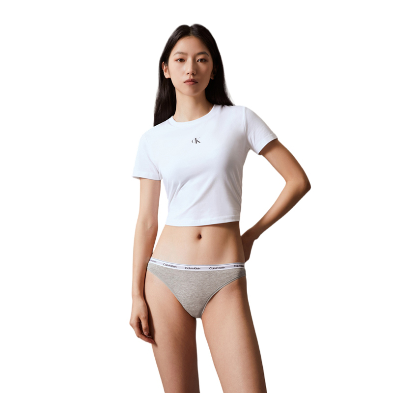 Трусы-бикини с логотипом на поясе, набор из трёх Calvin Klein, UB1-Space Black — фото 3