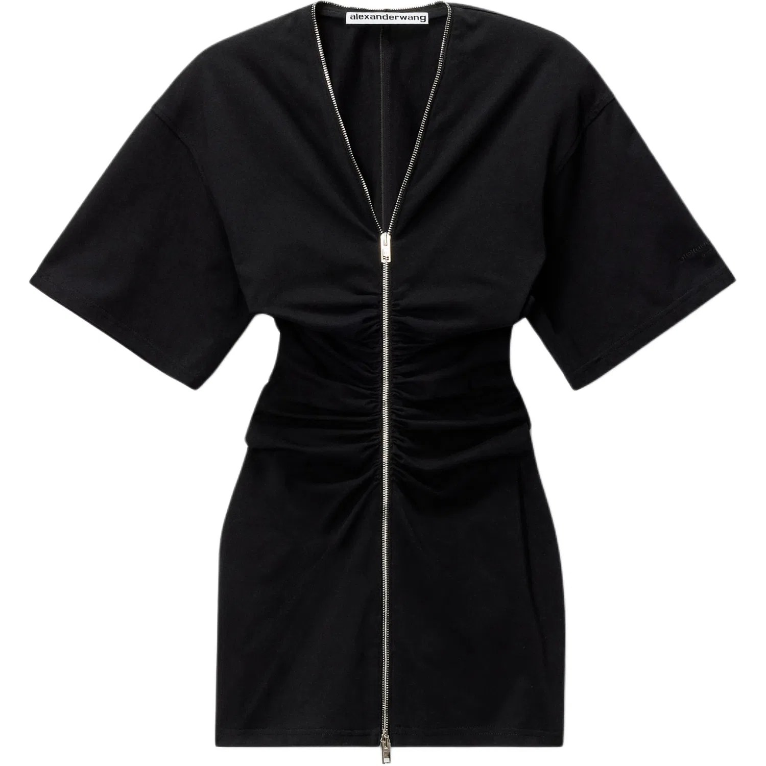 Платье с застежкой-молнией и драпировкой Alexander Wang, Black