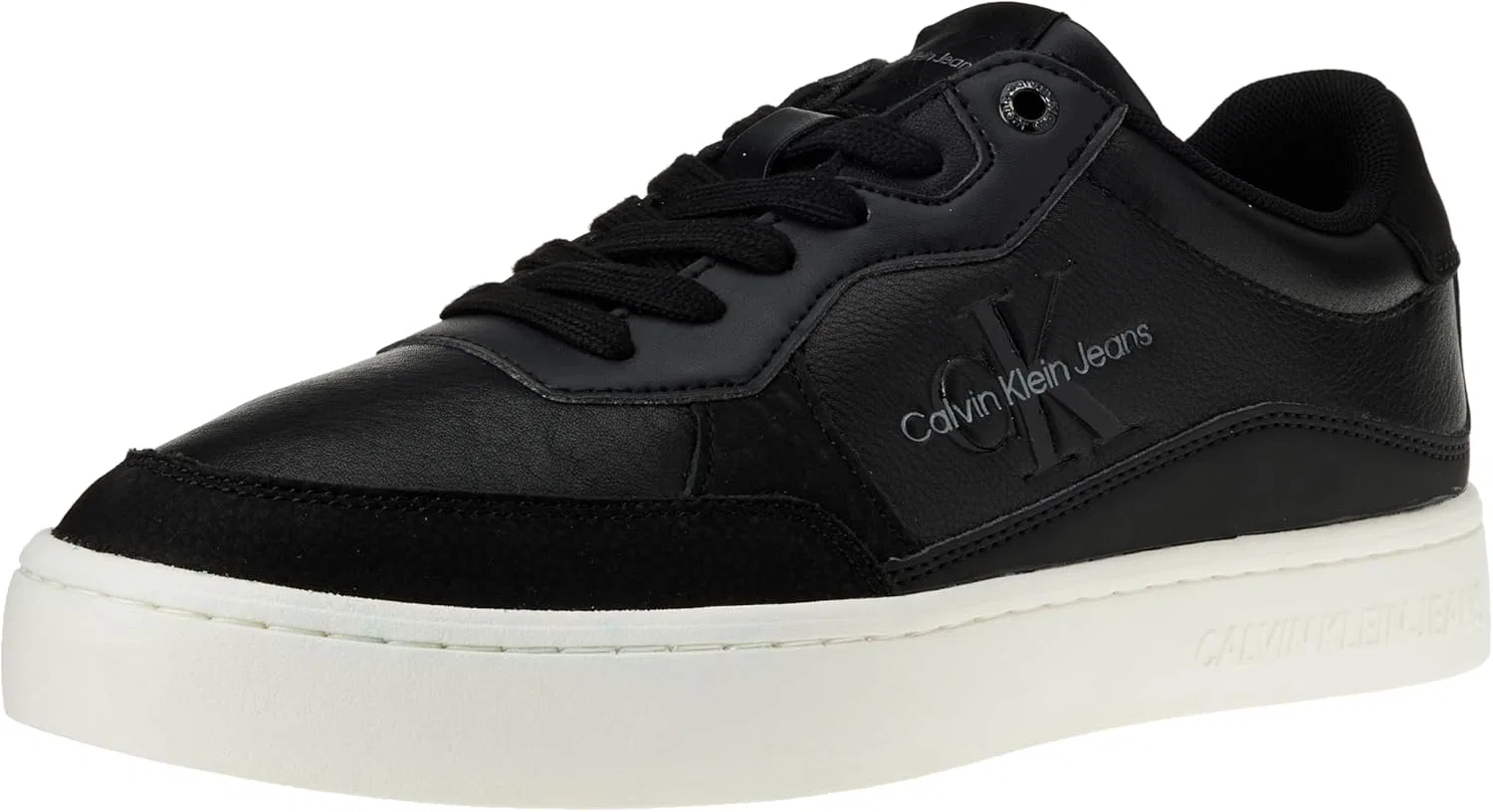Мужские классические низкие кроссовки Calvin Klein LTH ML Fad Ym0ym00885 с чашеобразной подошвой Calvin Klein Jeans, Black, Bright White
