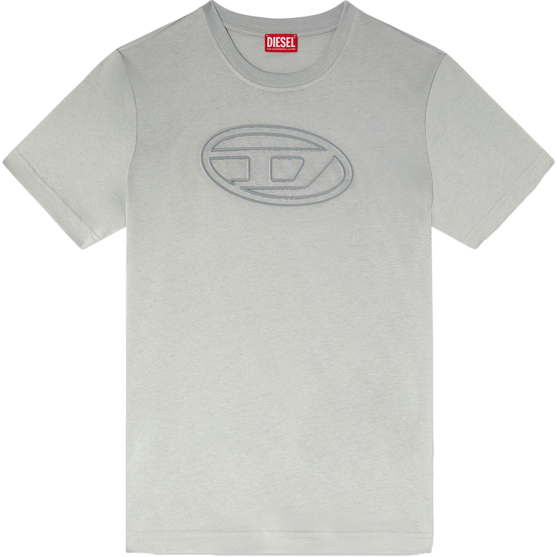 

Футболка T Adjust Bigoval с тиснением и овальным принтом DIESEL, серый