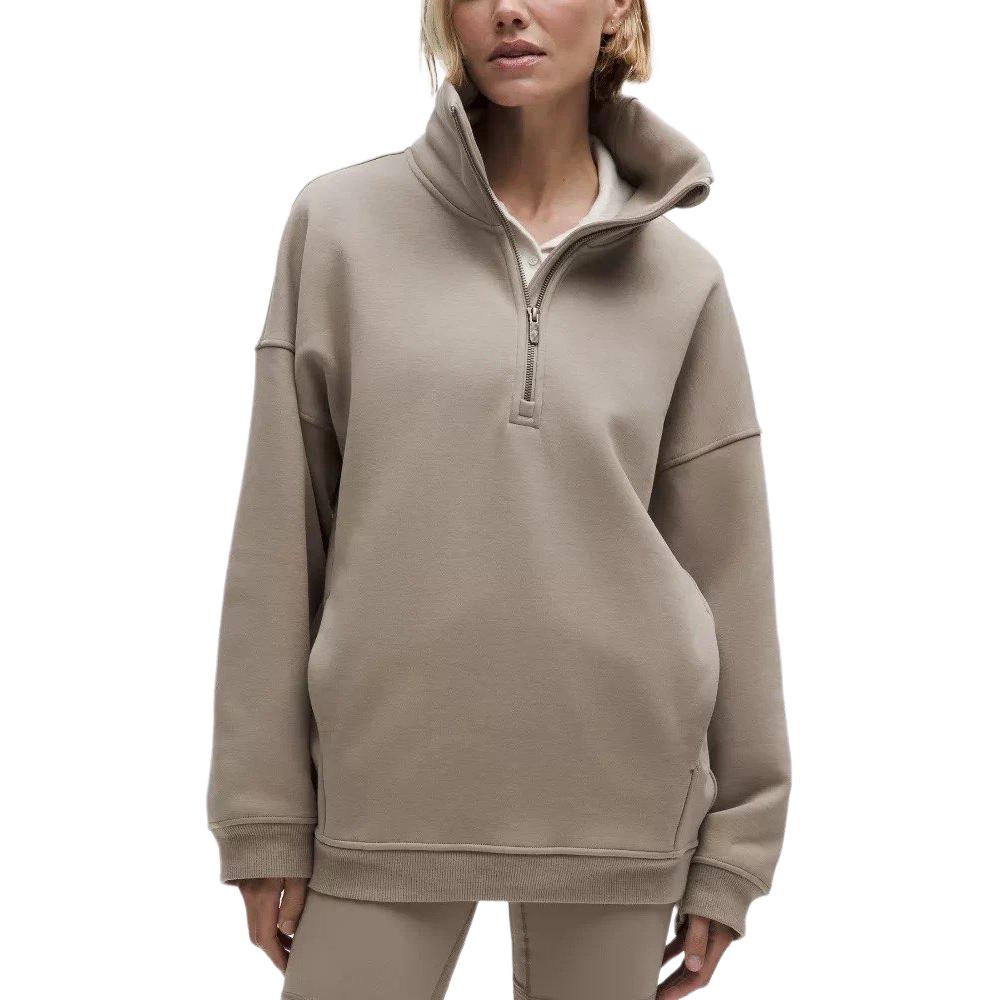 

Женская толстовка с высоким воротником, средней и стандартной длины Lululemon, warm серый/wshg