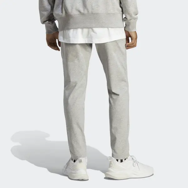 Брюки Essentials одинарный трикотажный зауженный открытый низ брюки Adidas, серый — фото 3