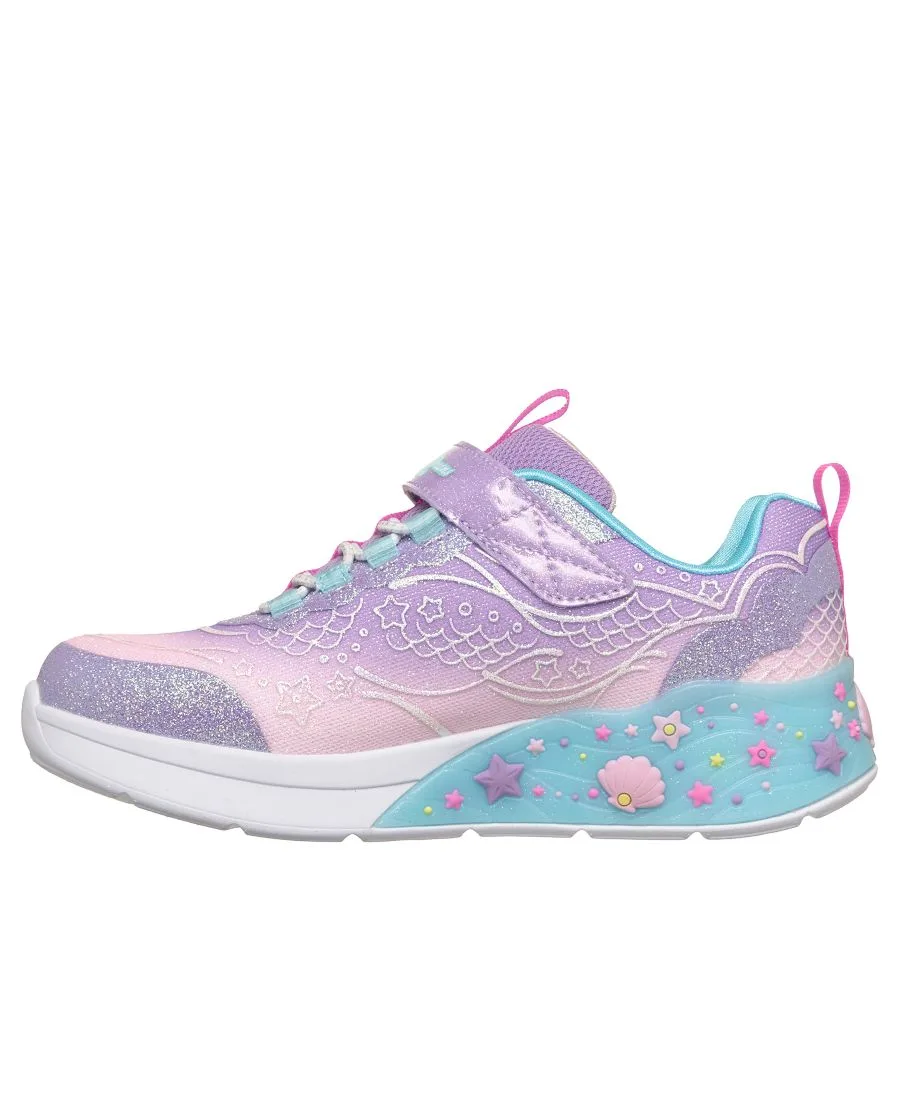 Детские кроссовки для девочек S-Lights: Mermaid Dreams с подсветкой и ремешком от Finish Line Skechers, мультиколор — фото 3