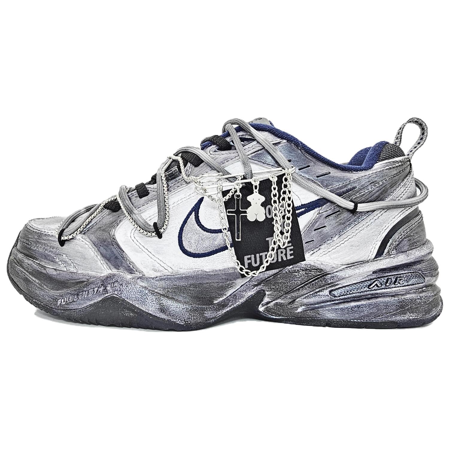 

Nike Air Monarch 4 массивные кроссовки унисекс низкие серебристые с титановым покрытием, цвет Plated Titanium Silver