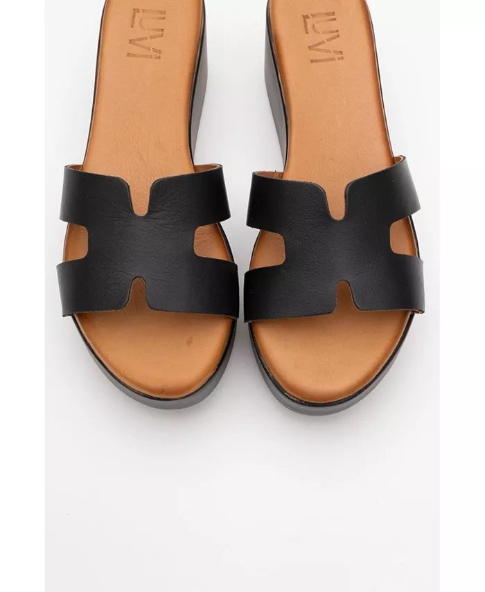 Сандалии Lia Leather на платформе (женские) Forever & Always Shoes, черный — фото 3