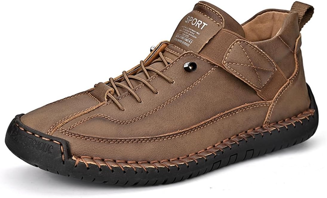 

Мужские кожаные высокие кроссовки ручной работы, удобные ботинки до щиколотки Swzec, хаки