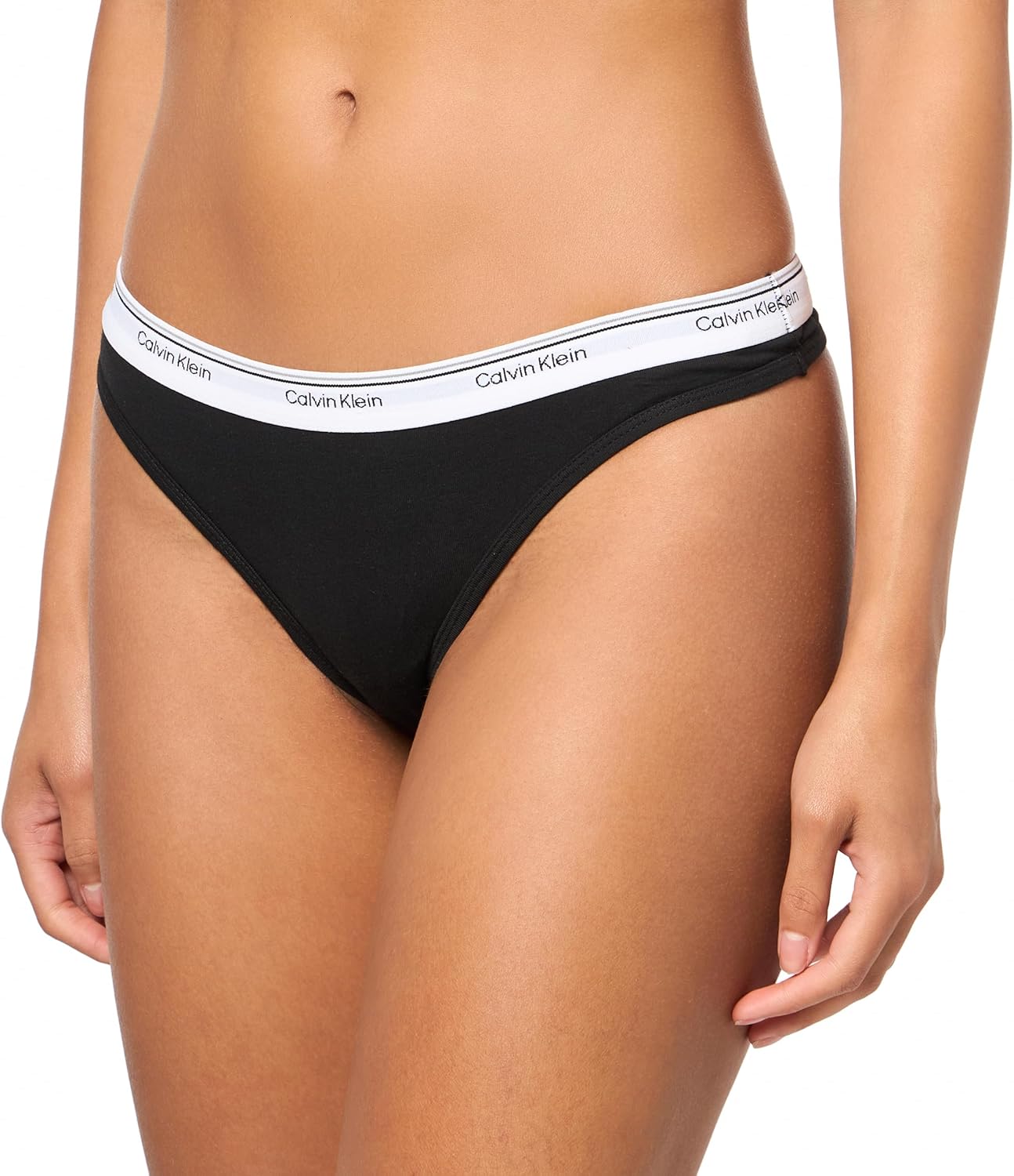 Женские трусики-стринги Calvin Klein Balance из эластичного хлопка, 3 шт., Black/ Cedar/ Grey Heather — фото 2