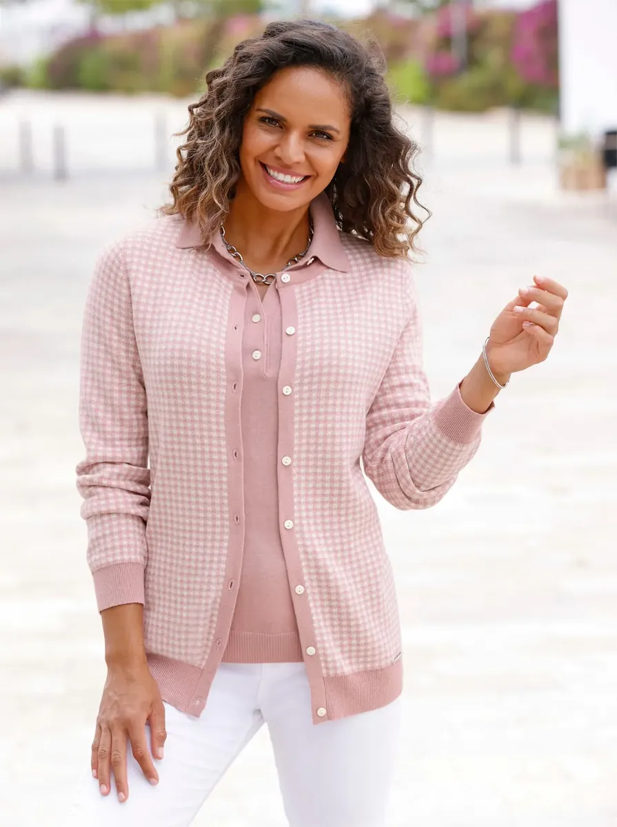 

Кардиган в стиле casual Casual Looks, цвет Hortensie-Ecru-Kariert