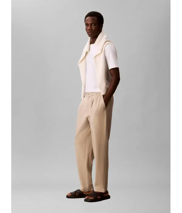 Брюки tapered fit Calvin Klein, бежевый — фото 4