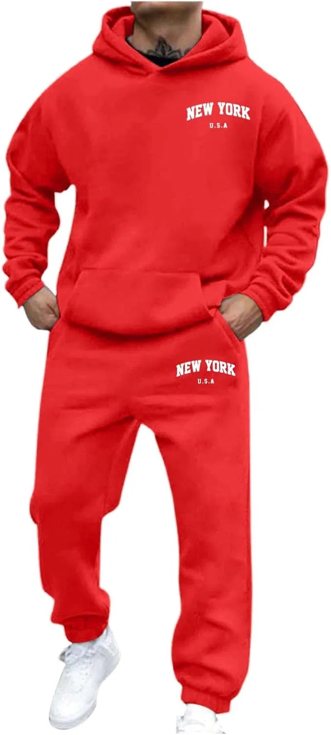 Мужской спортивный костюм с принтом, New York-red