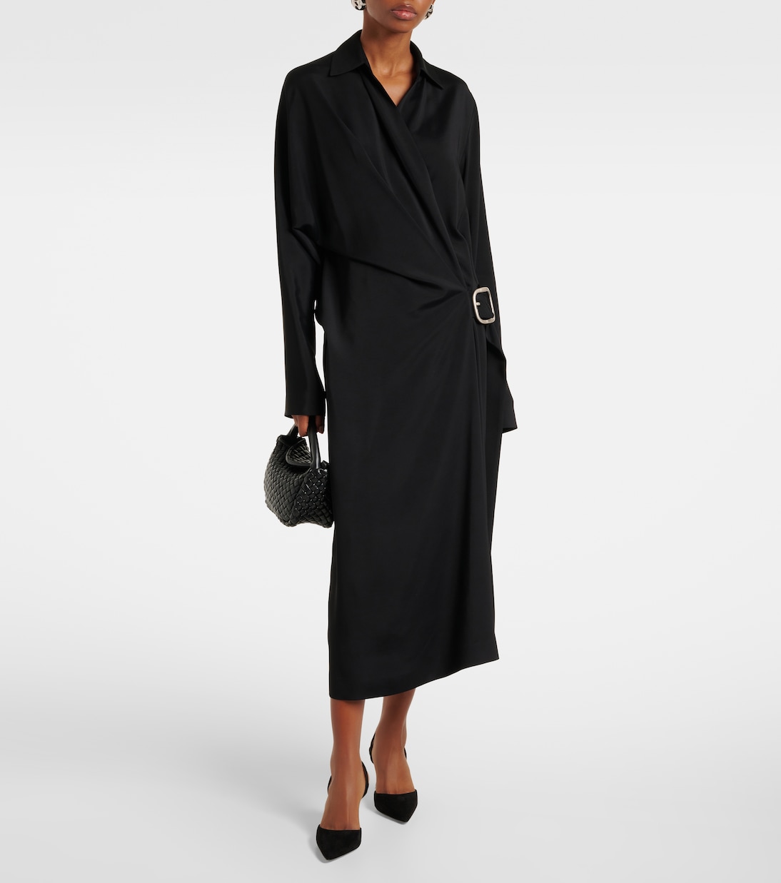 Кариолин 70 замшевые босоножки на шпильке с открытой пяткой Manolo Blahnik, 0015 Blck — фото 3