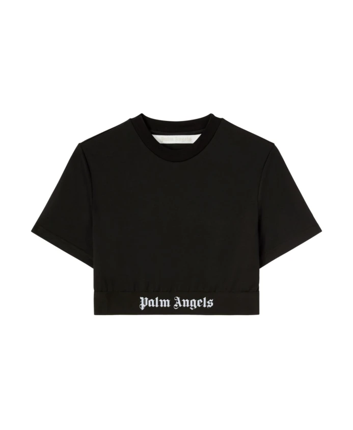 

Футболка с круглым вырезом и логотипом Palm Angels, черный