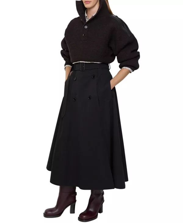 

Юбка-Миди из габардина Burberry, черный