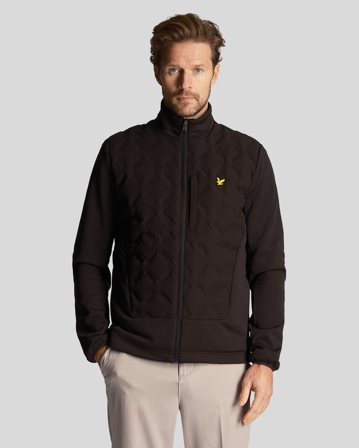 

Флисовая куртка в сварную клетку для дома Lyle & Scott, черный