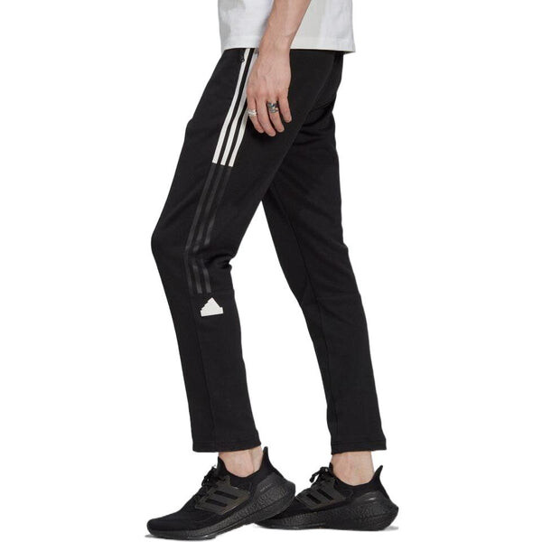 Спортивные штаны Men's adidas Solid Color Stripe Straight Casual Sports Pants/Trousers/Joggers Black, черный — фото 4